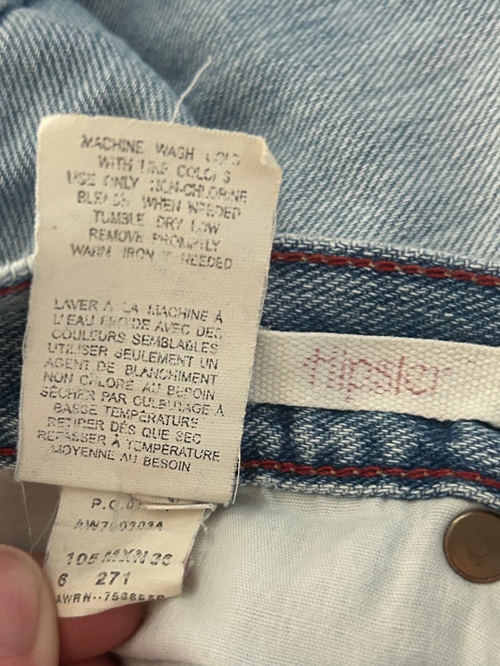 Vintage Y2K 2000s American Eagle Hipster Jeans 8 Long Low Rise Flare No Stretch - Picture 10 of 10